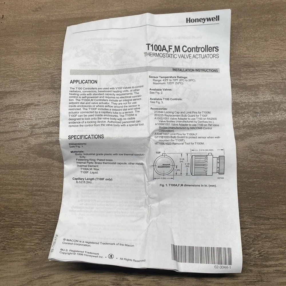 New Honeywell Braukmann HVAC Valve Actuator T100M2056 Industrial Pro Commercial